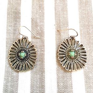 Boho vibe Silver and blue earrings